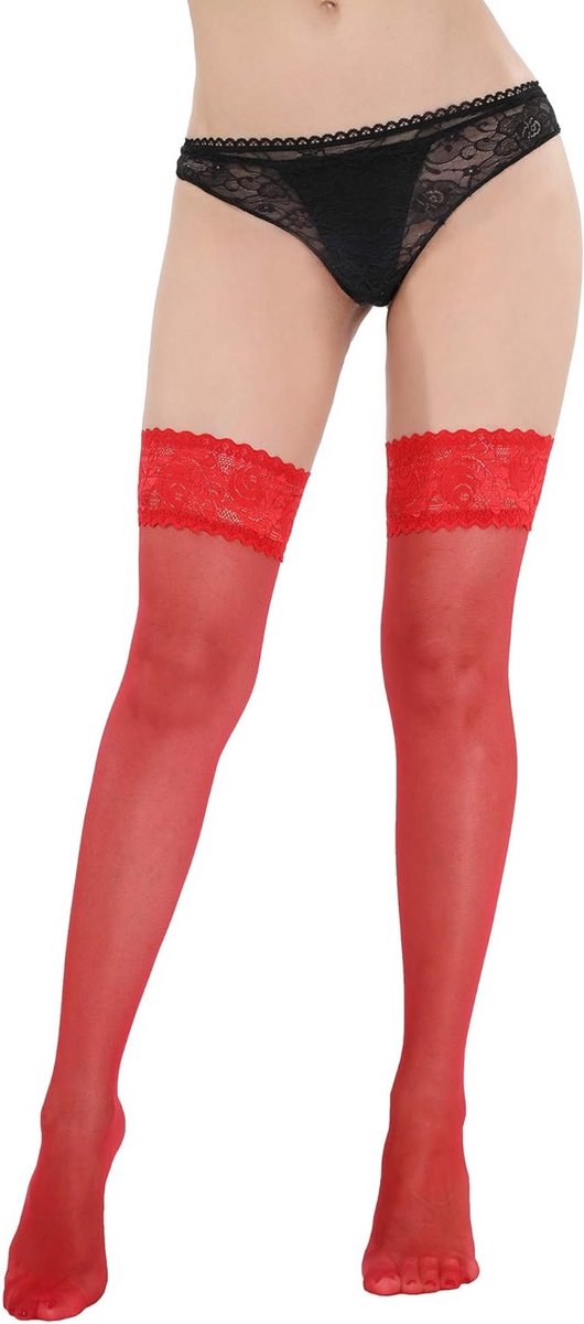3 Paar Dames Kousen met Strik en Kant, Hoge Thigh High Kousen voor Mode en Comfort