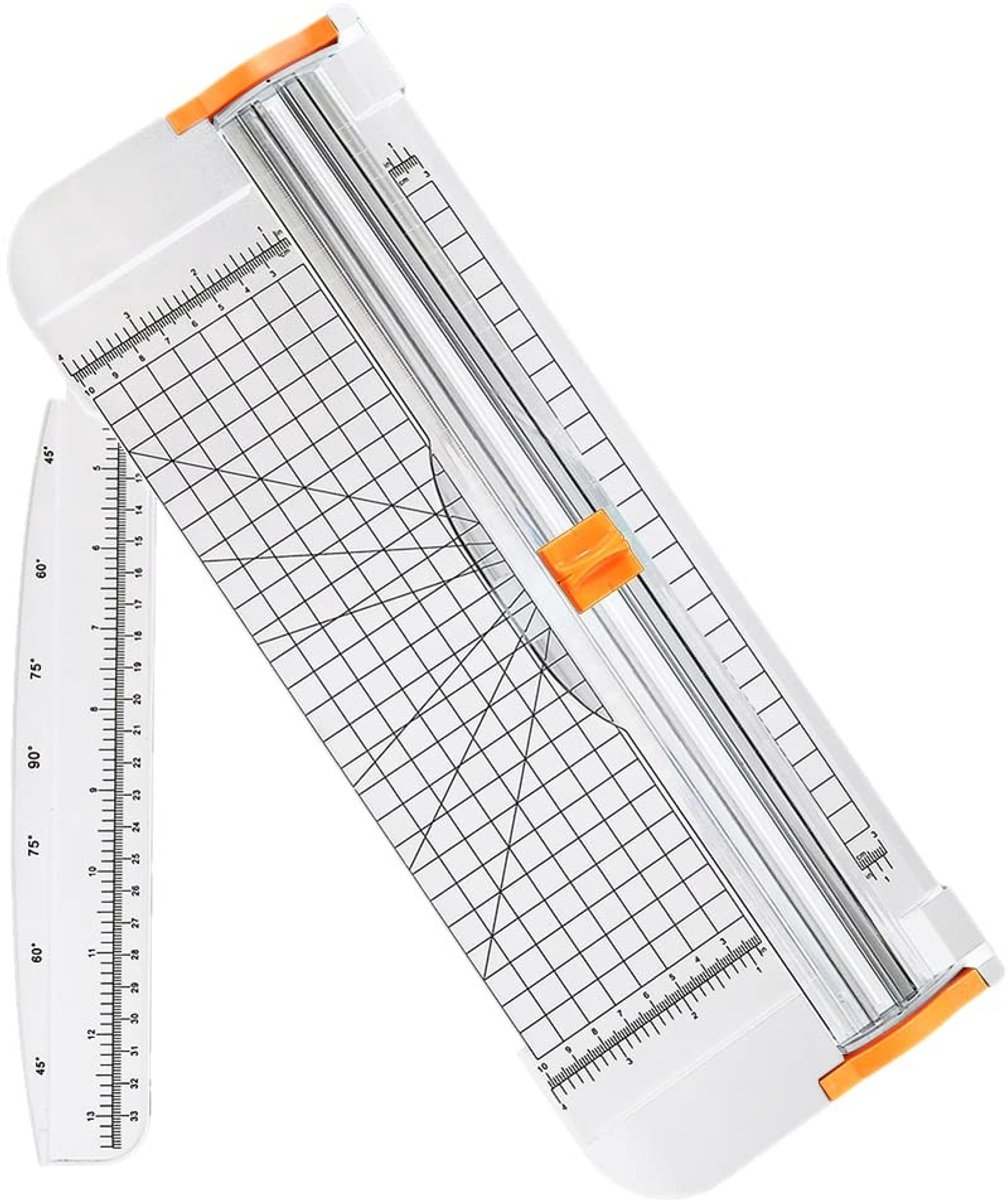 Jhubersproducts - Papiersnijder - Draagbare papiertrimmer - Professioneel knutselgereedschap - Wit - Scrapbooking tool - Voor origami en kaarten - A4