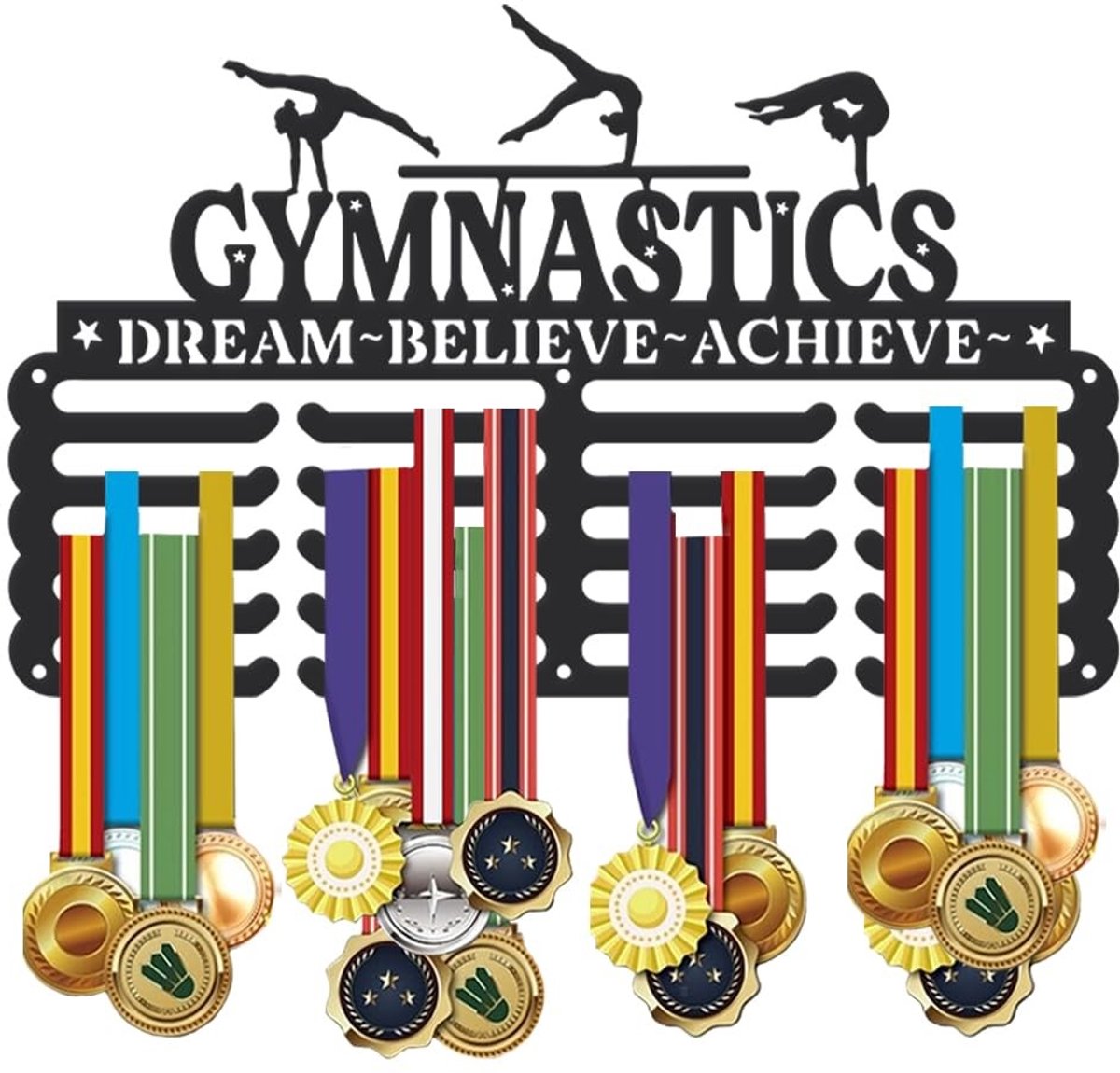 Dailygoody - Sport Medaalhanger Display - Medaalkapstok voor Sportprijzen - Muur Gemonteerd - Metalen Houder - Ideaal voor Sporters en Kinderen - Perf
