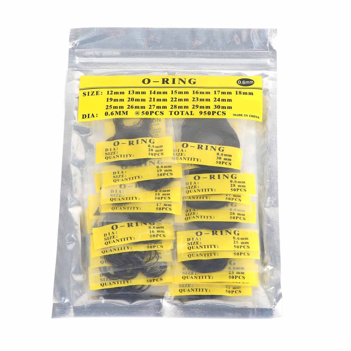Dailygoody - Horloge Terug Pakking - Rubberen Afdichting - 950 Stuks - Universele O-Ring - Geschikt voor Horloge Reparatie - 0.5-0.6-0.7mm