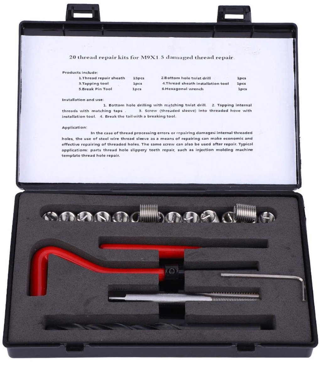 Dailygoody - Draadreparatieset - Roestvrijstalen draadreparatie-inzetset - Voor binnendraad - 20 stuks - Professioneel en duurzaam - Ideaal voor repar