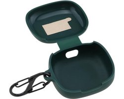 Siliconen hoes draadloze hoofdtelefoon - beschermhoes cover - groen - True Wireless oordopjes - sleutelhanger haak - compatibel - groen.