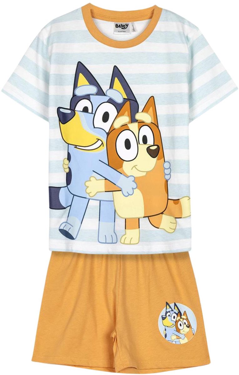 Bluey Shortama Jongens - Zomer Pyjama met T-Shirt en Korte Broek - Bluey en Bingo - Officieel Gelicenseerd