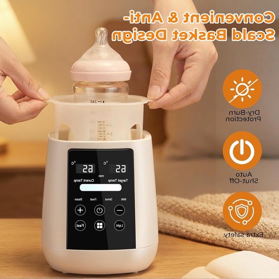 Multifunctionele Flesverwarmer voor Baby's, 6-in-1 met Temperatuurregeling, Sterilisator en Nachtlampje, Veilig en BPA-vrij — afbeelding 4