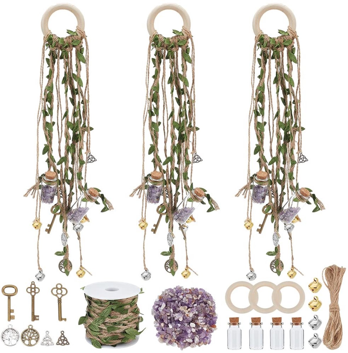 Dailygoody - Hexenklokken Set - Bescherming - Decoratie voor Huis en Tuin - Beschermende Klokken - Magische Sfeer - Tuinaccessoires - Geschikt voor Bi...
