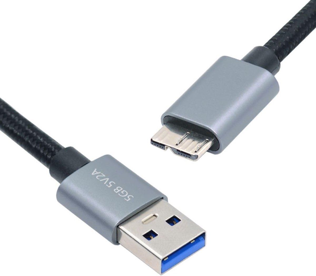 Allecto - USB 3.0 Kabel - Nylon Gewoven - 30 cm - 5 Gbps - Type A naar Micro B - Snelle gegevensoverdracht - Geschikt voor opladen - Zwart