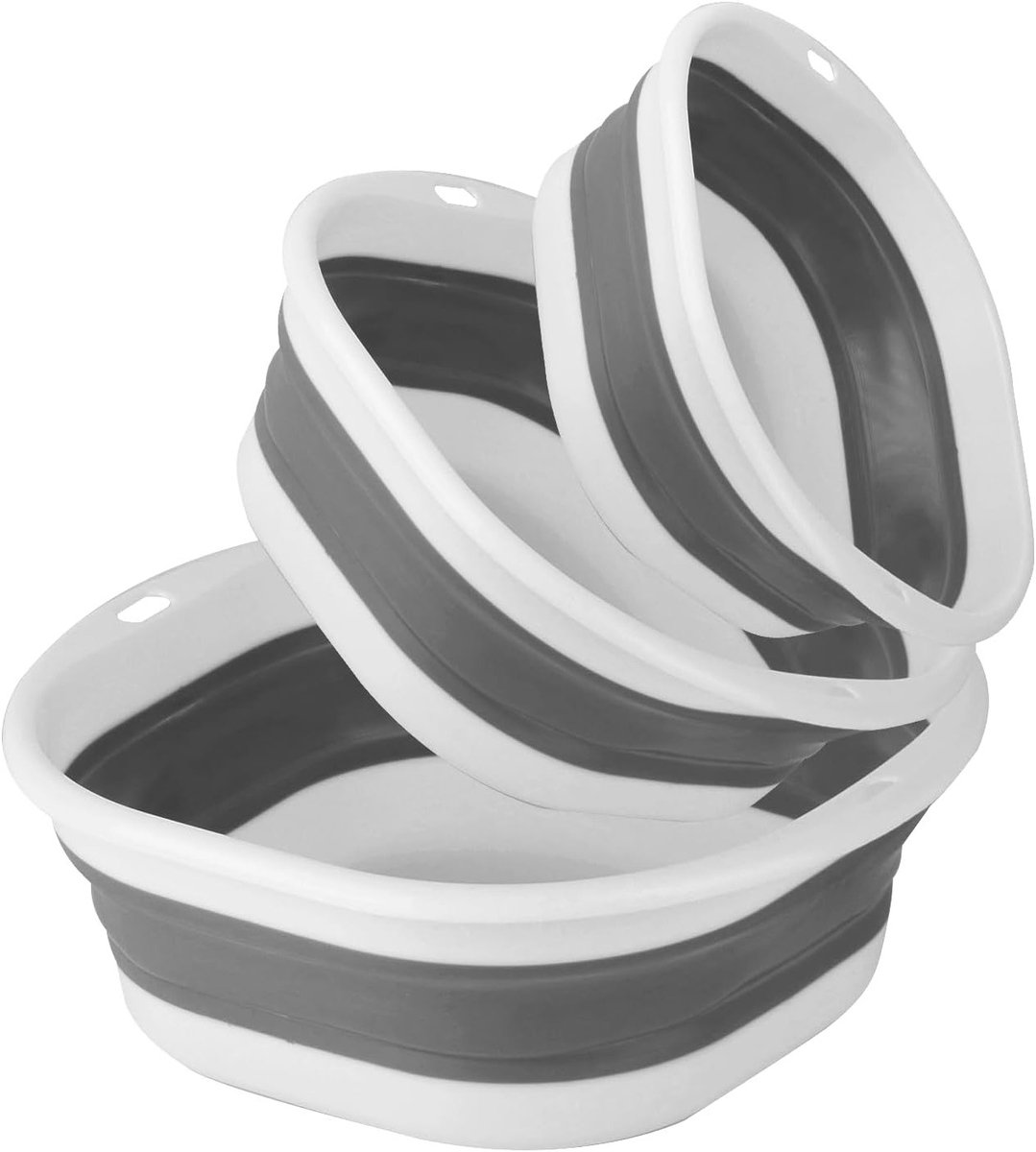 Vouwbare Wasbak Set van 3 Stuks, Opvouwbare Kom voor Kamperen, Ruimtebesparende Keukenaccessoires, Ideaal voor Buiten en Thuisgebruik