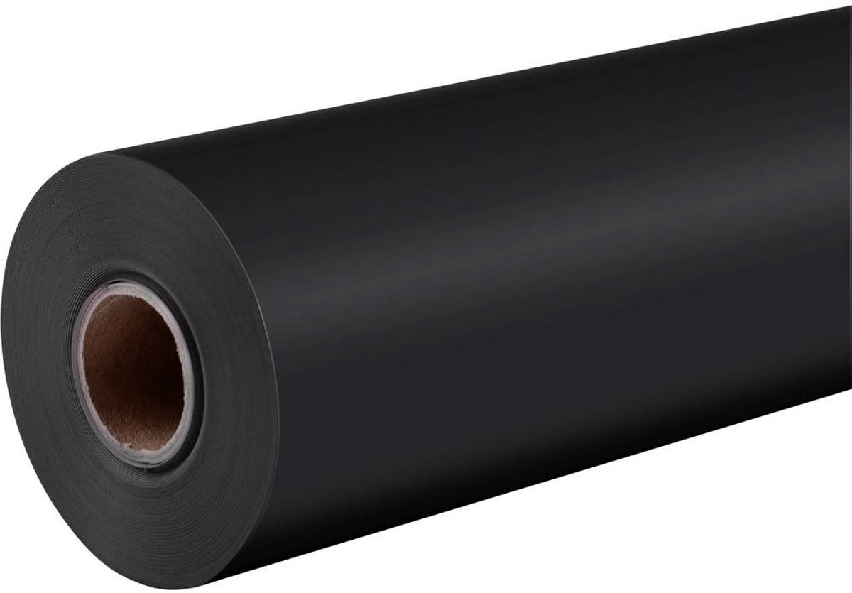 Loklik Mat-loze permanent klevende Vinyl Mattschwarz 33 x 305 cm. Folie, Mat zwart