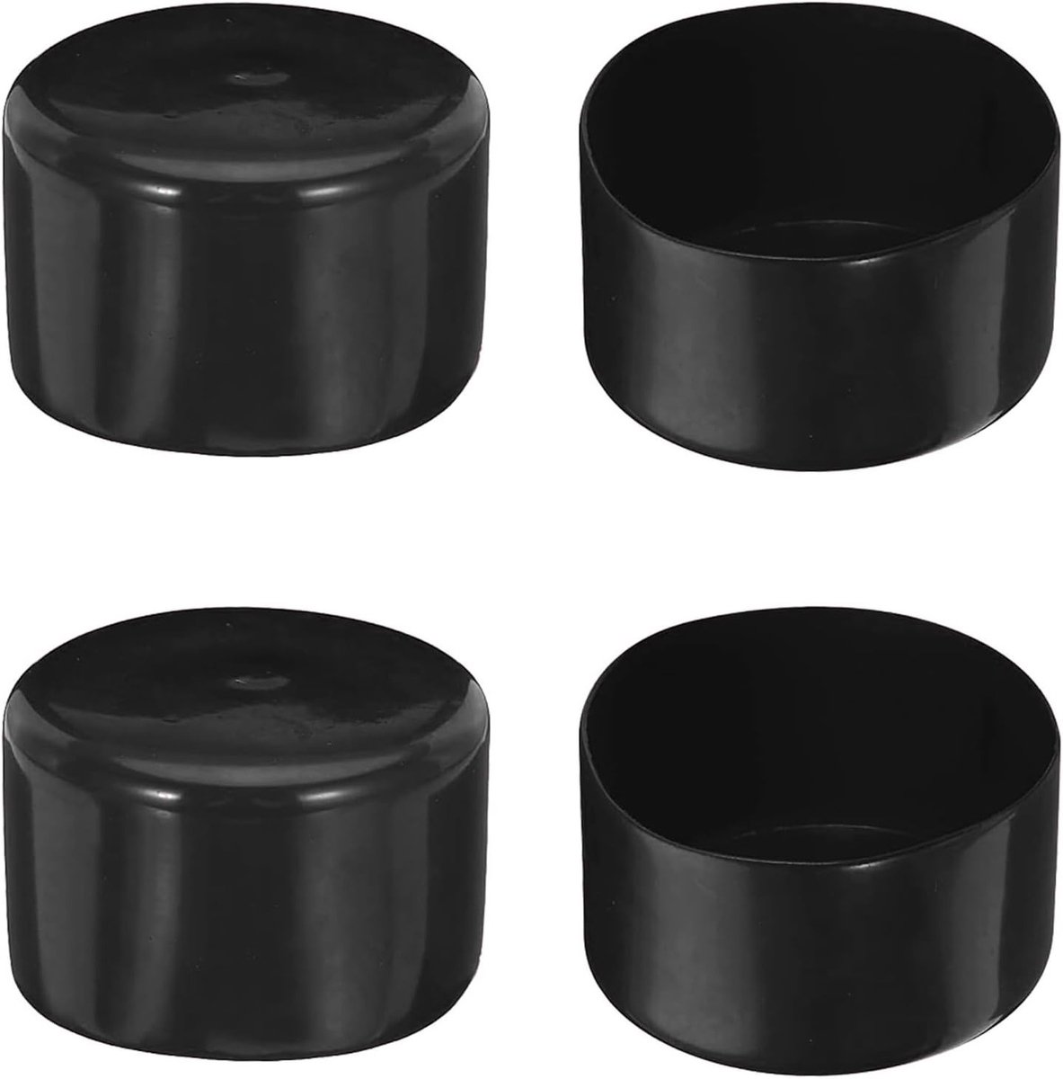 Rubber eindkappen set van 4, 80mm ID ronde buiskappen, flexibele beschermhoezen voor pijpen, meubels en leuningen