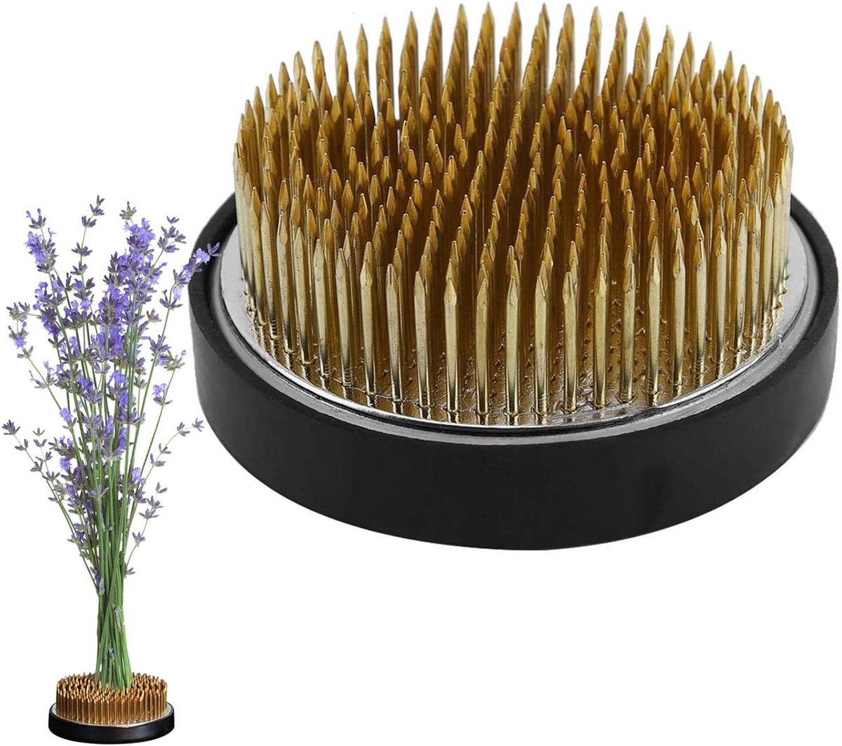 Ikebana Kenzan 8cm - Hoogwaardige Ronde Bloemhouder met Antislip Cover voor Bloemarrangementen in Tuinen, Kantoor en Theehuizen