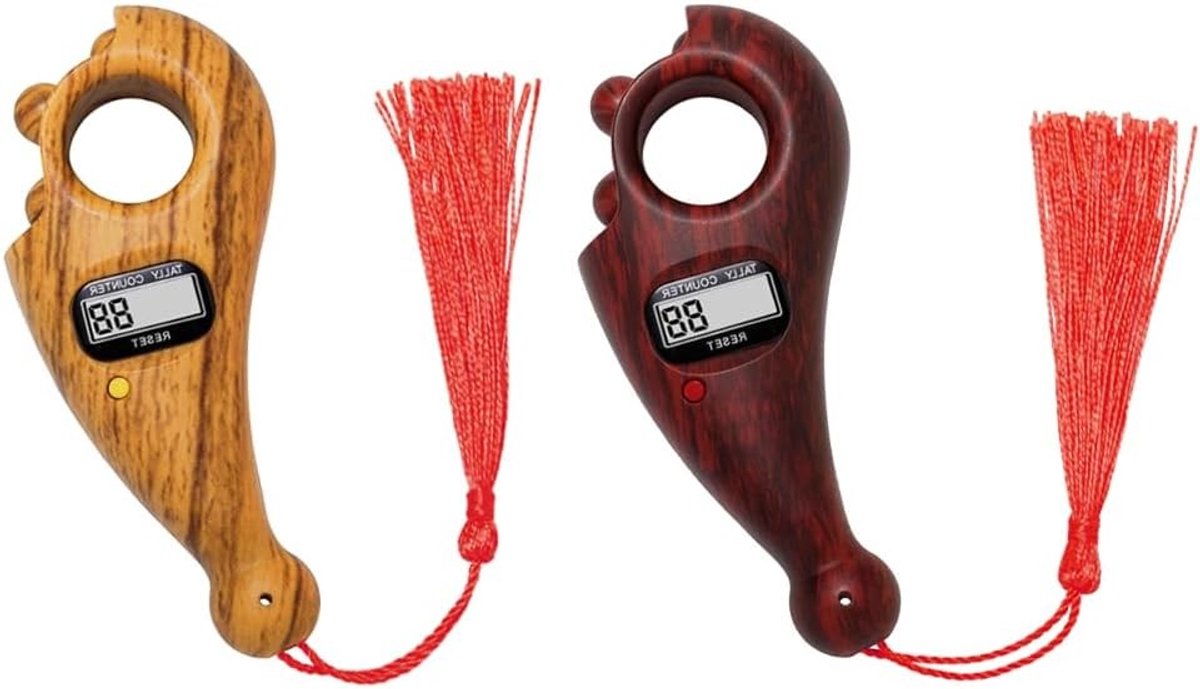 2pcs Digitale Telknoppen - Boeddha Telknoppen - Voor Meditatie - Ontspanning - Ontstress - Vingerbeweging (Rood, Geel)