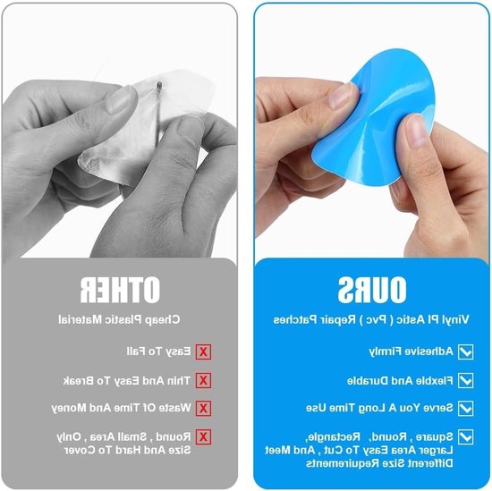 40x Zelfklevende PVC Zwembad Reparatiepleisters - Vinyl Patch Set voor Opblaasbare Spa's en Waterartikelen van Merkloos — afbeelding 4