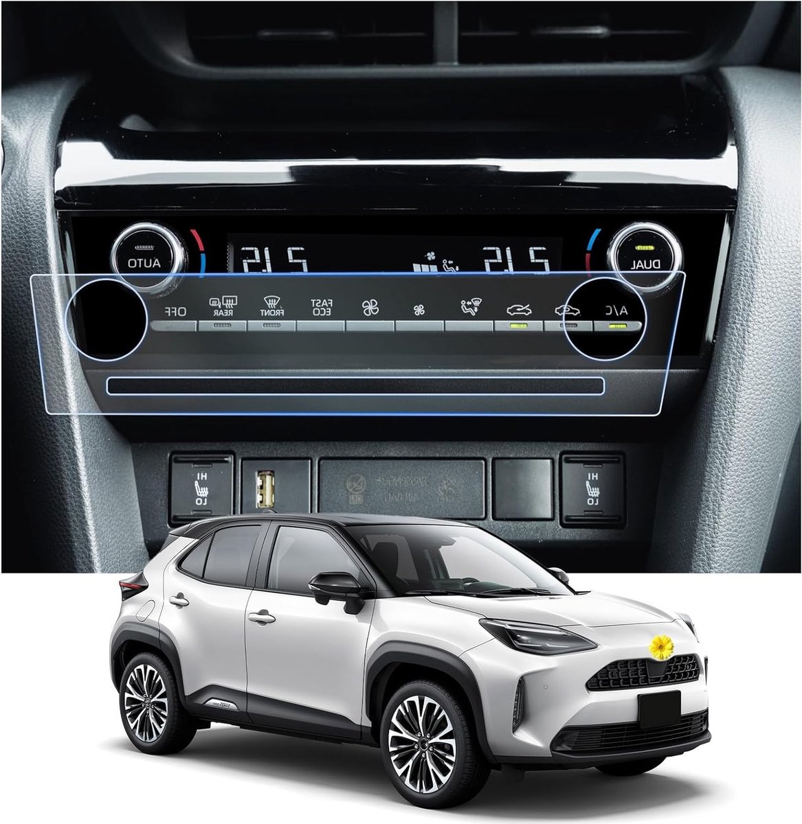 Compatibele Beschermfolie voor Toyota Yaris Cross 2025 2026 - 4H Krasbestendige GPS Schermbeschermer en Navi Folie, Ideaal voor Auto Accessoires (Verpakking van 2)