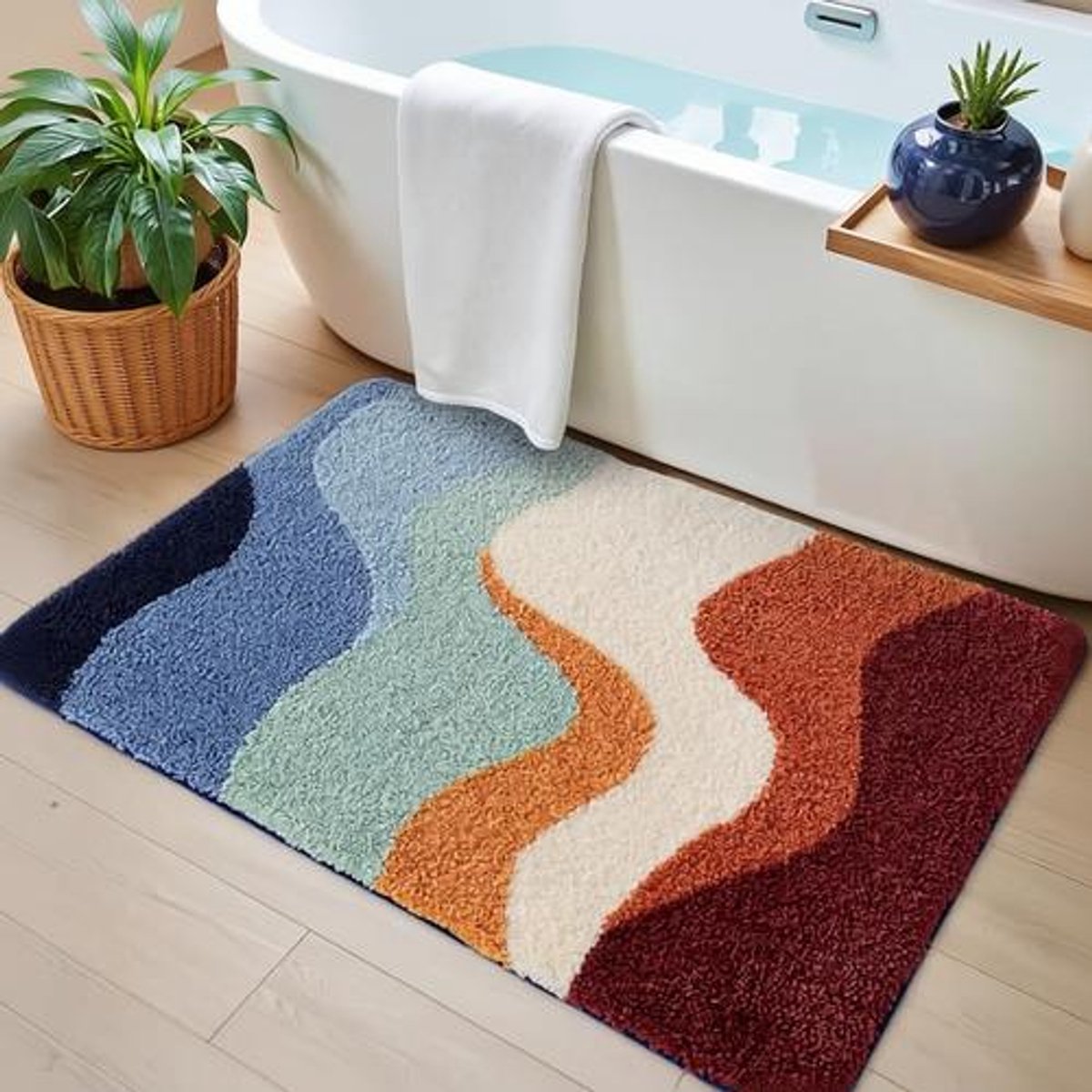 Badmat 60 x 110 cm, Antislip Zachte Badmat Absorberend, Wasbaar Badkamer Mat voor Douchevl
