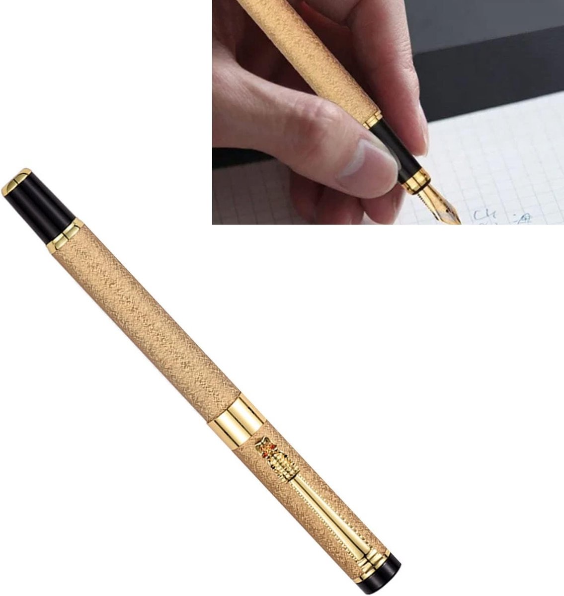 Vulbare metalen vulpen set met 0.5mm ultrafijne nib, perfect als cadeau voor zakelijke en schoolgebruikers, inclusief luxe geschenkdoos