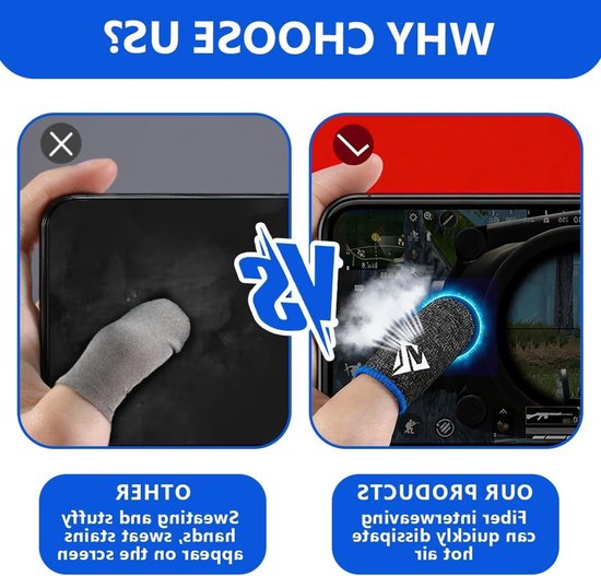 Ultragevoelige Vingersleeves voor Mobiele Gaming, Zweetbestendig en Ademend, Ideaal voor PUBG en Fortnite, 3 Paar Hybride van Koolstof en Zilvervezel van Merkloos — afbeelding 4