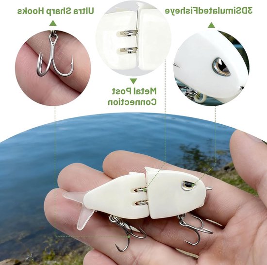Mini Glide Bait Set - Kunstmatige Vis met Meerdere Hinge, Langzaam Zinkend, Perfect voor Snoek en Zoet/Zoutwater Vissen van MINI — afbeelding 2