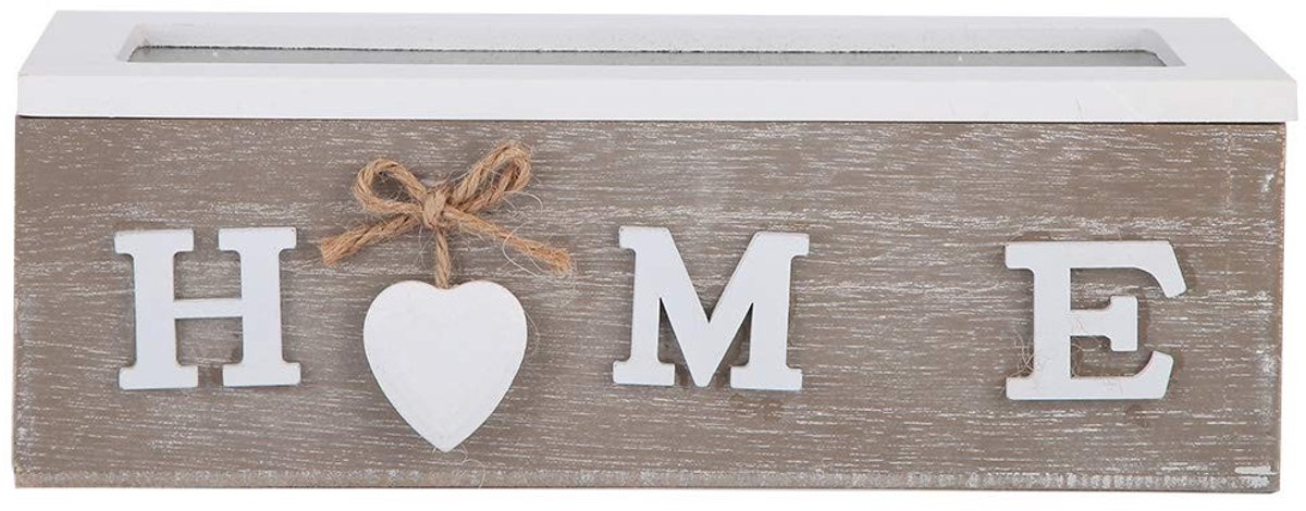 Dailygoody - Houten Opbergdoos - Decoratieve Organisator voor Theezakjes - Duidelijk Deksel - Ideaal voor Sieraden en Accessoires - Formaat: 9.4x3 inc