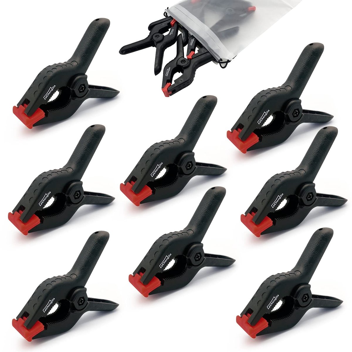 Dailygoody - Lente Klem Heavy Duty Plastic Spring Clips - Grip Clips voor Fotografie - Zwart - Klemmen voor DIY - Geschikt voor Thuis en Professionele.