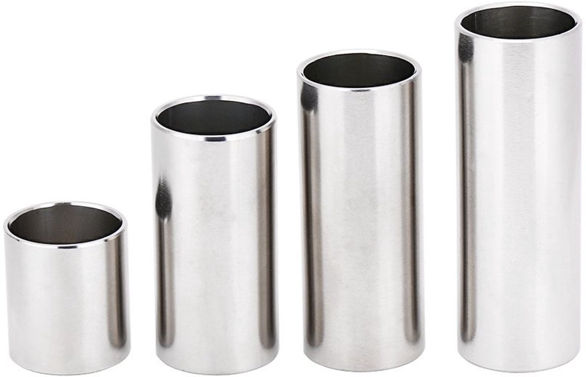 Dailygoody - Gitaar Buis Set - Roestvrijstalen Gitaarglijset - Duurzaam en Robuust - 4 Stuks - Vervangingsaccessoire - Geschikt voor Gitaar, Bas