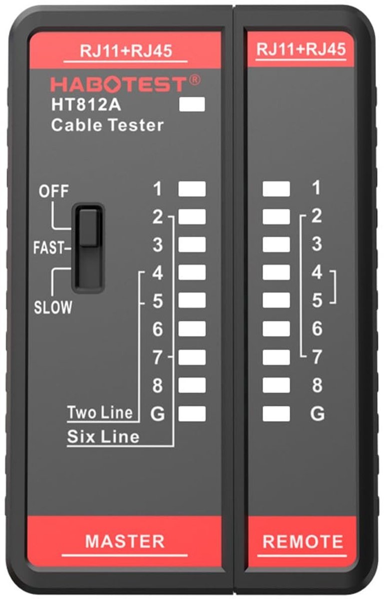 Dailygoody - Netwerk Kabel Tester - 2-in-1 voor RJ11/RJ45 - Betrouwbare Continuïteitstest - Handig voor Thuis en Kantoor - Ideaal voor Netwerkpro