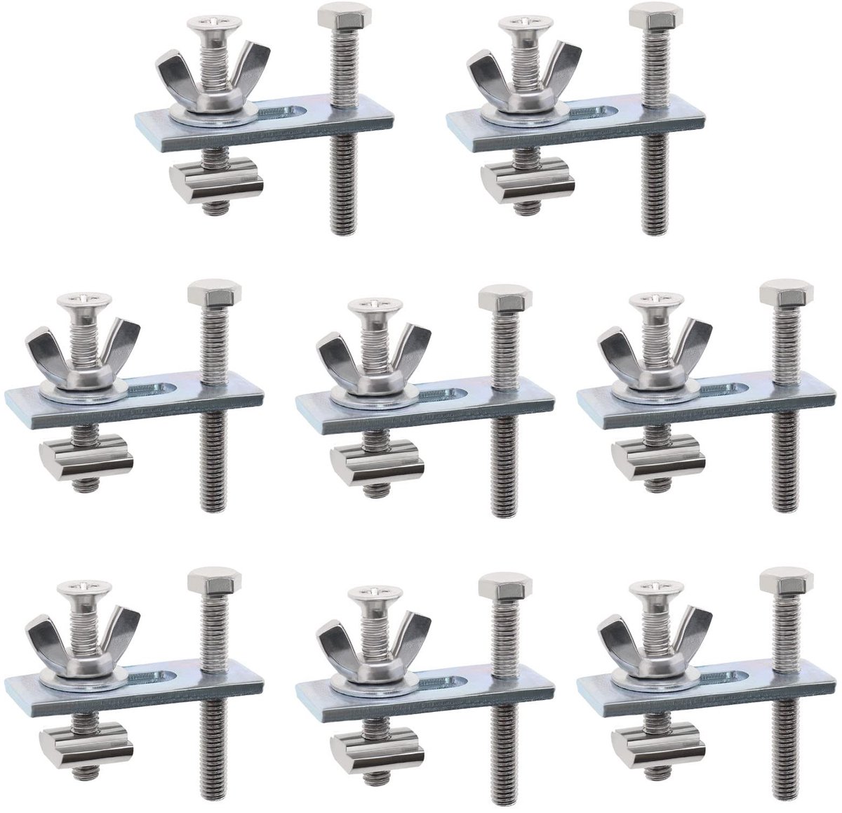 Allecto - T-moer Compressor Klemmen Kit - Verstelbare Klemmen - Zilver - Router Accessoires - 8 Stuks - Geschikt voor 3018-/3018-MX3/3018-PROVe...
