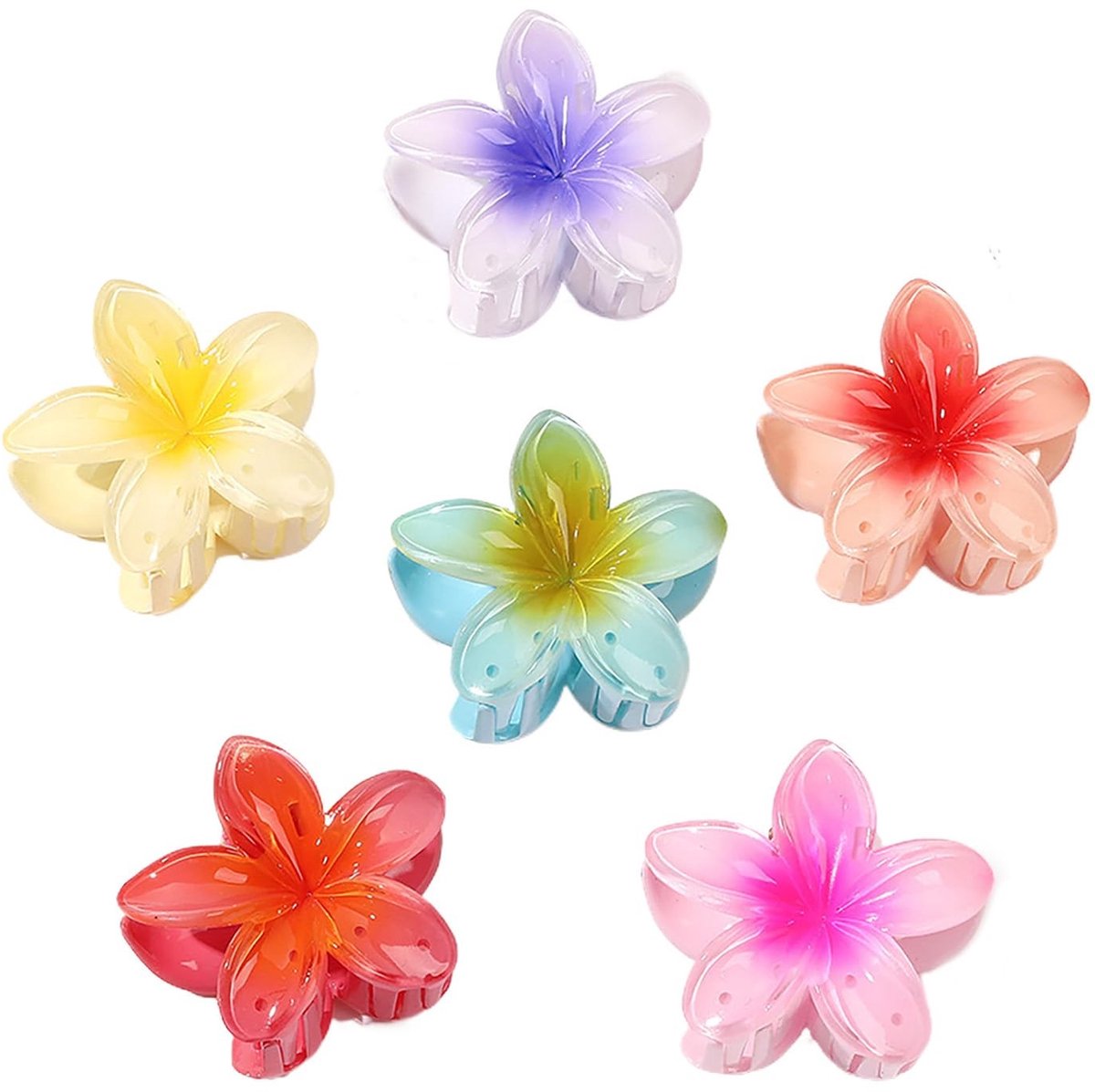 6x Grote Bloem Haarclips Set - Hawaiiaanse Strand & Zomer Haaraccessoires voor Dames
