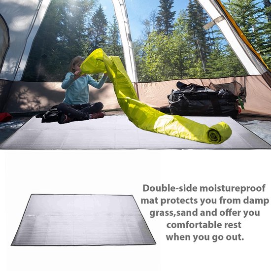 Cosensi - Campingmat - Moistureproof - Lichtgewicht - Aluminium - Comfortabel - Voor kinderen - 1 x 2 meter van Merkloos — afbeelding 3