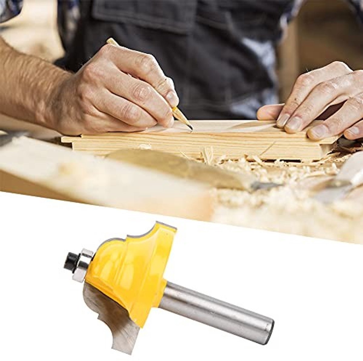 Allecto - Dubbele Romeinse Ogee Router Bit - Houtbewerking - 8mm Schacht - Hoogwaardige kwaliteit - Precisie snijden - Geschikt voor diverse projecten