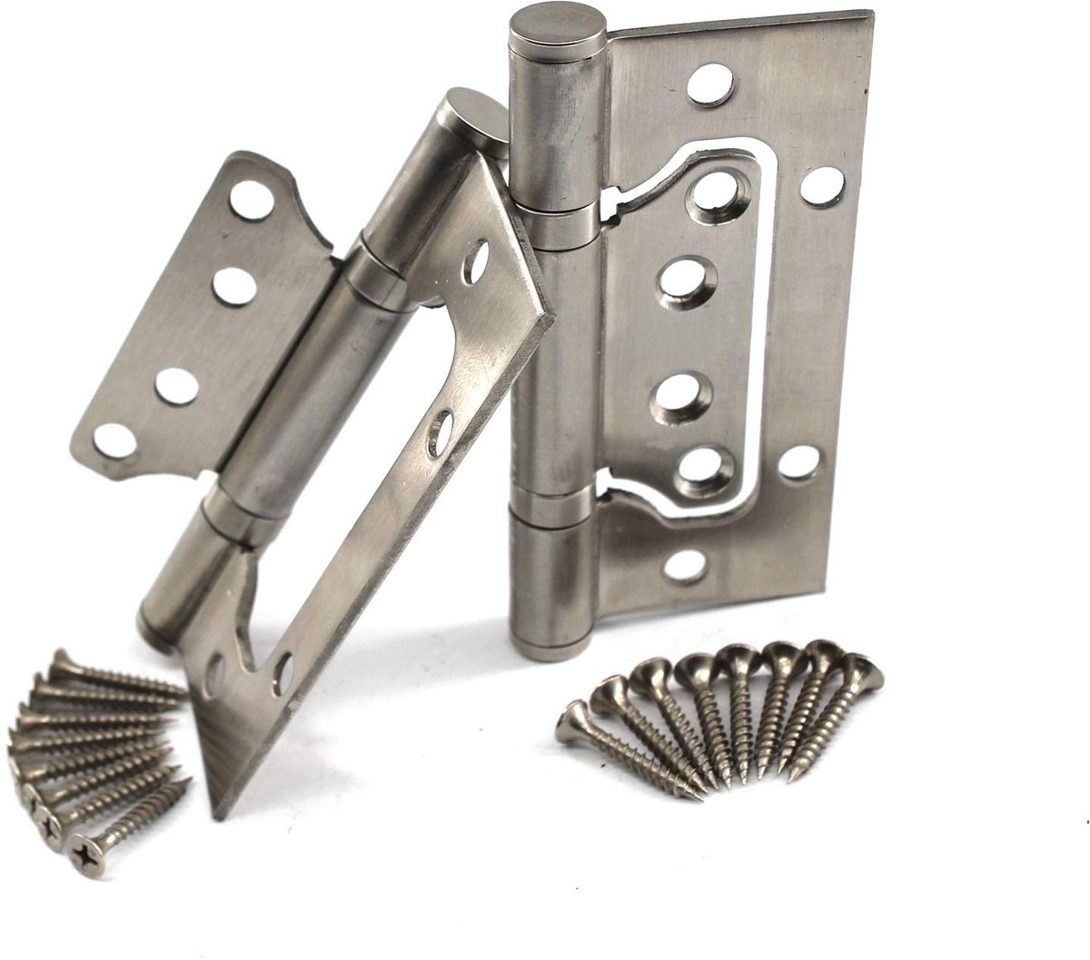 Allecto - Onzichtbare Deurscharnieren - Heavy Duty - Gladde werking - Zilver - Kogellager - Anti-roest - Geschikt voor zware deuren - 4 inch