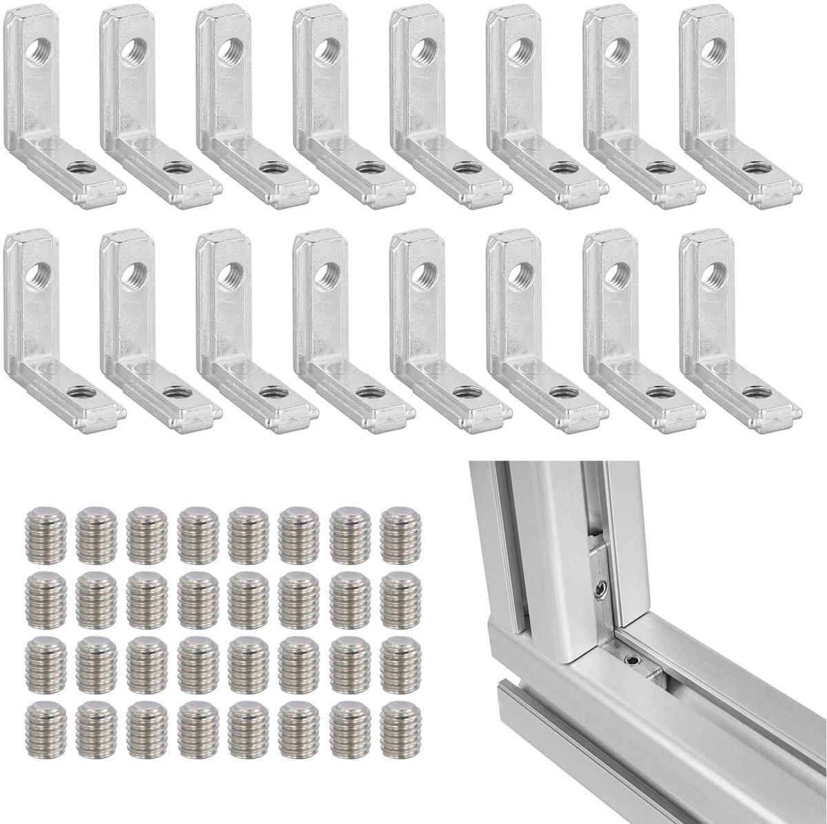 NTHProducts - Hoekhouder - 16 Stuks - Robuuste hoekverbinding - Metaal - Ideaal voor meubels - Eenvoudige montage - Geschikt voor diverse toepassingen