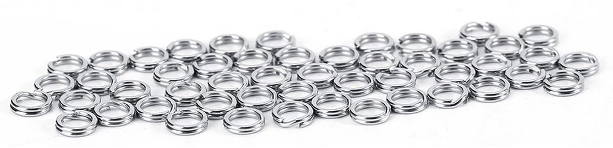 Byshayne - Split Ring Connector - Dubbele Cirkel Splitringen - Roestvrij staal - 50 Stuks - Geschikt voor Vissen - Kleur: Zilver