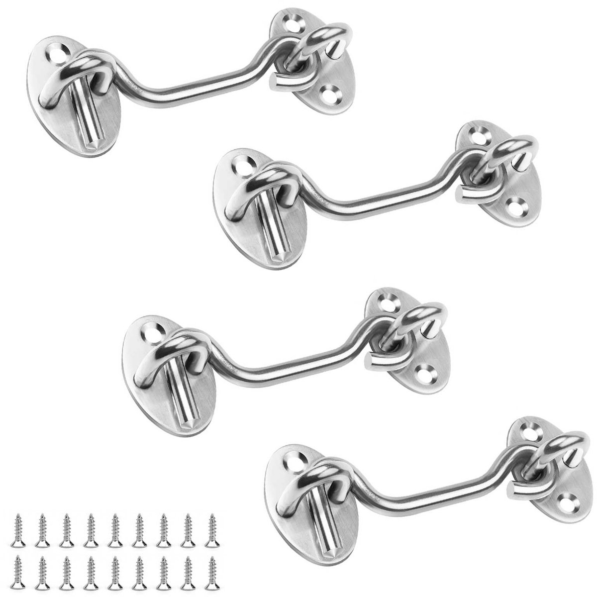 MTTProducts - Storm Hooks - Raam- en Deursloten - Sterke Bevestiging - Zilver - Haakjes - Ideaal voor Ramen en Deuren - Kwalitatieve Beveiliging