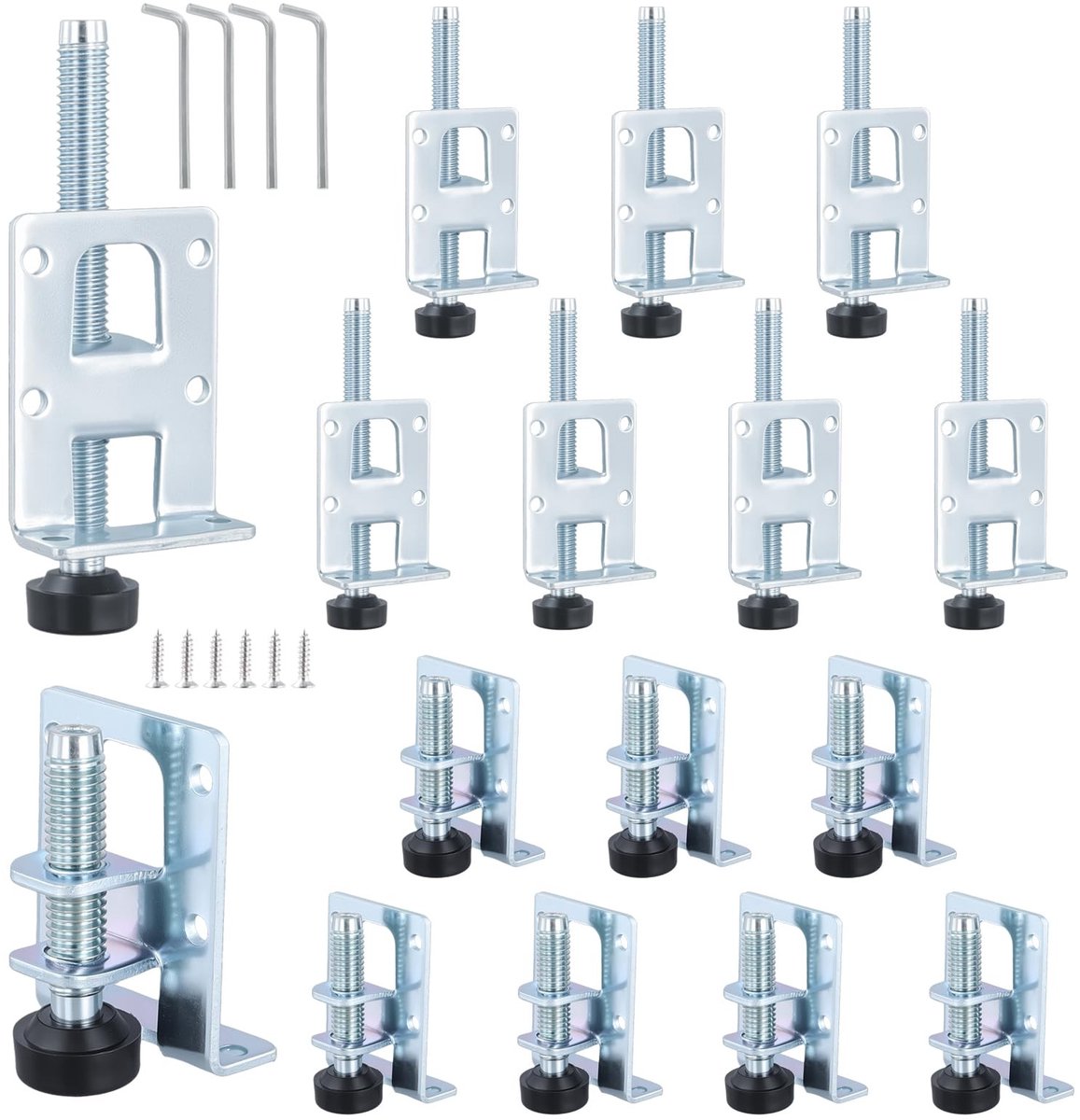 MTTProducts - Furniture Leveling Legs - Verstelbare Meubelpoten - Sterk en Duurzaam - Zilver/Zwart - Antislip - Geschikt voor Diverse Meubels - 50mm en...