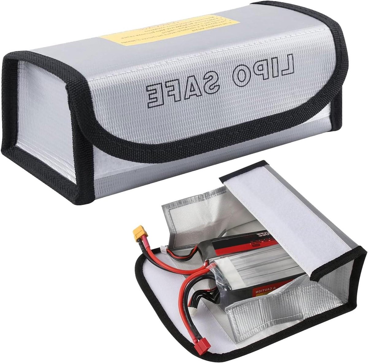 Lipo Safe Tas - Accutas Vuurvast - Batterijen Opslaan - Explosiebestendig Materiaal - 185 x 75 x 6 cm - Zilver