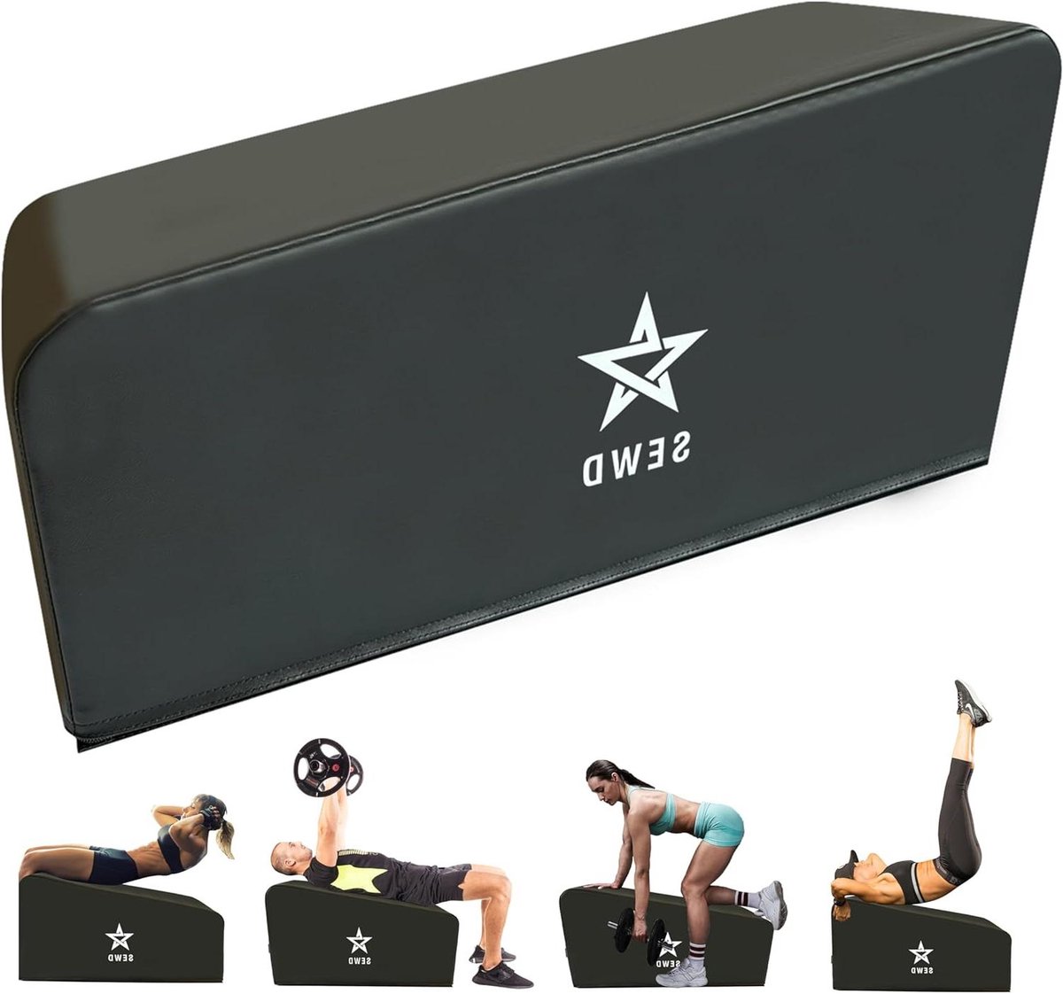 Pilates en Yogabank - Trainingsbank Fitnessbank - Full Body Workout - Draagbaar met Handvat - 700 Pond Capaciteit - Zwart