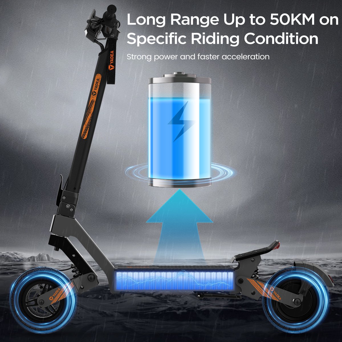 Yadea G10 Black E-Scooter – 800W Motor – 48V 15.6Ah Accu – 50km Bereik – 25km/h – IPX4 – 10" Banden – Dubbel Schijfremmen – foto 7