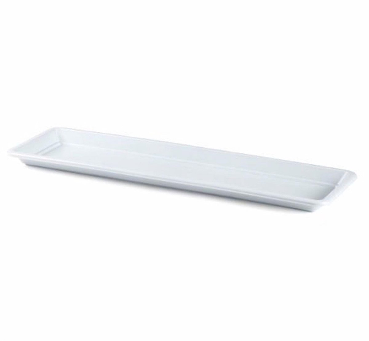 Plasticforte Plantenbak water onder opvangschaal - wit - rechthoek - 59 x 19 cm - Bloembakken