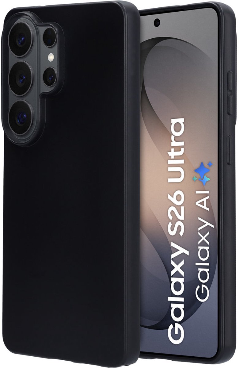 Mobiparts hoesje geschikt voor Samsung Galaxy S26 Ultra - Zacht TPU - Schokabsorberend TPU - Grip Coating - Zwart