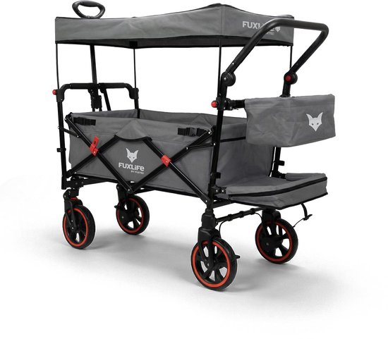 FUXLIFE C850 Inklapbare tuintrolley Grijs - Premium Cruiser - draagvermogen 75 kg van Merkloos — afbeelding 2