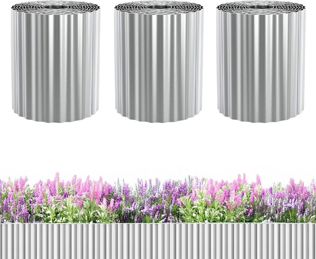 Metalen Tuinrand - Gazonrand Staal - Tuinrand Creëren - Roestbestendig Staal - 15 cm x 5 m - Metaal