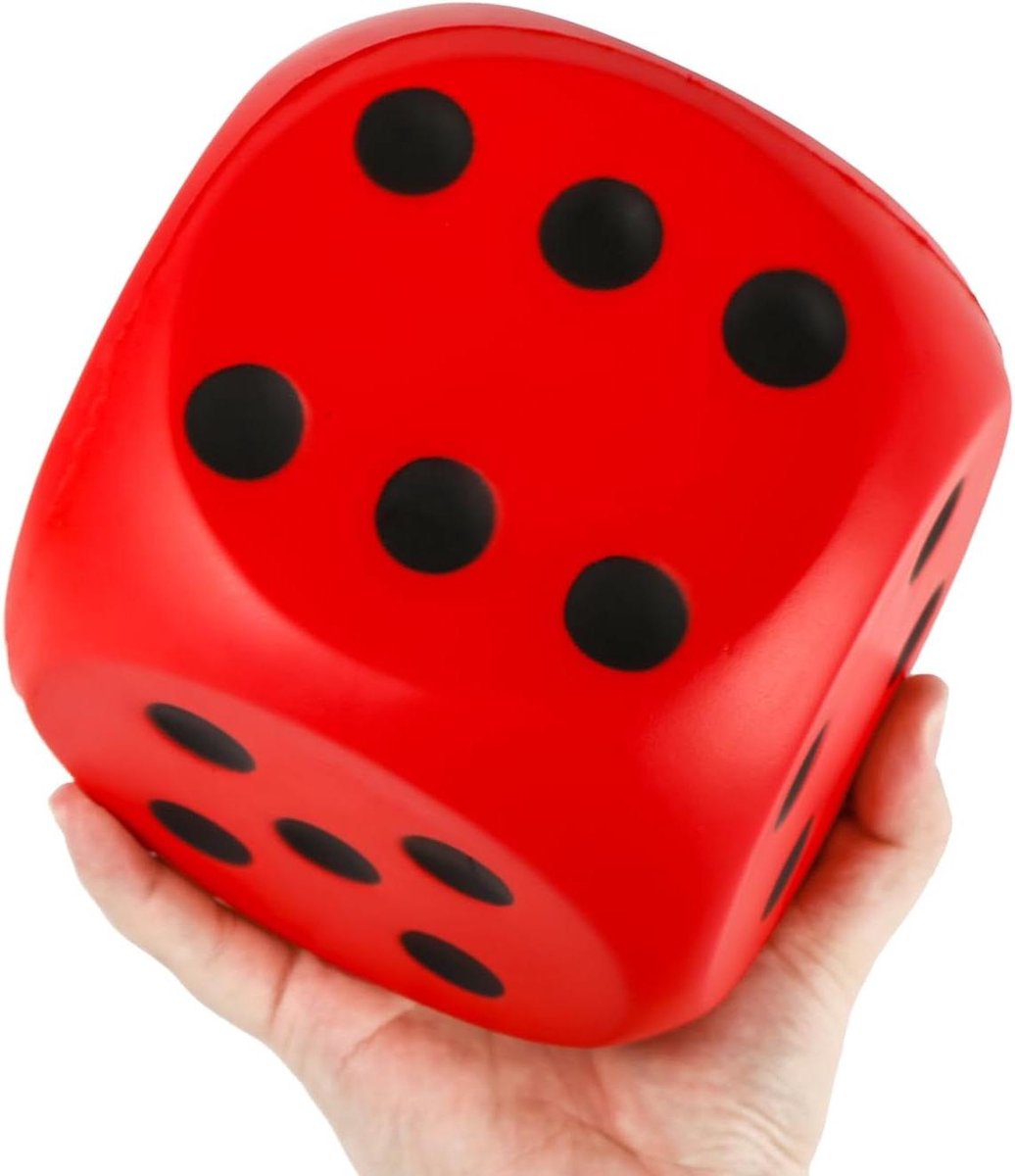 Schuimdobbelstenen - Jumbo dobbelstenen - Spel en educatie - Zacht PU-materiaal - 15 cm - Rood