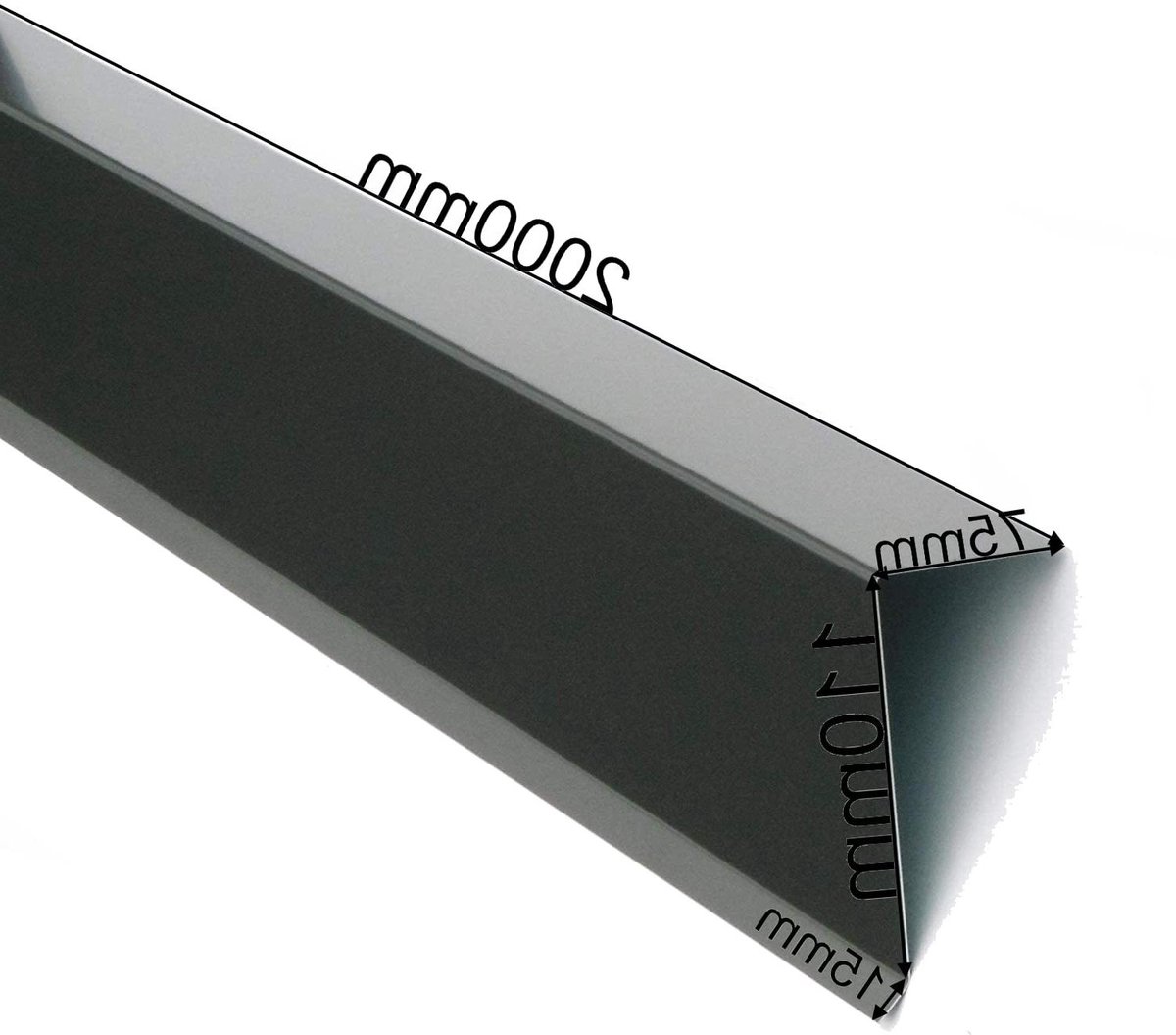 Locatieplaat Dakrand - Dakafsluitplaat Gevelplaat - Dakafwerking Waterdicht Maken - 90 Graden Hoek 0.8mm Aluminium