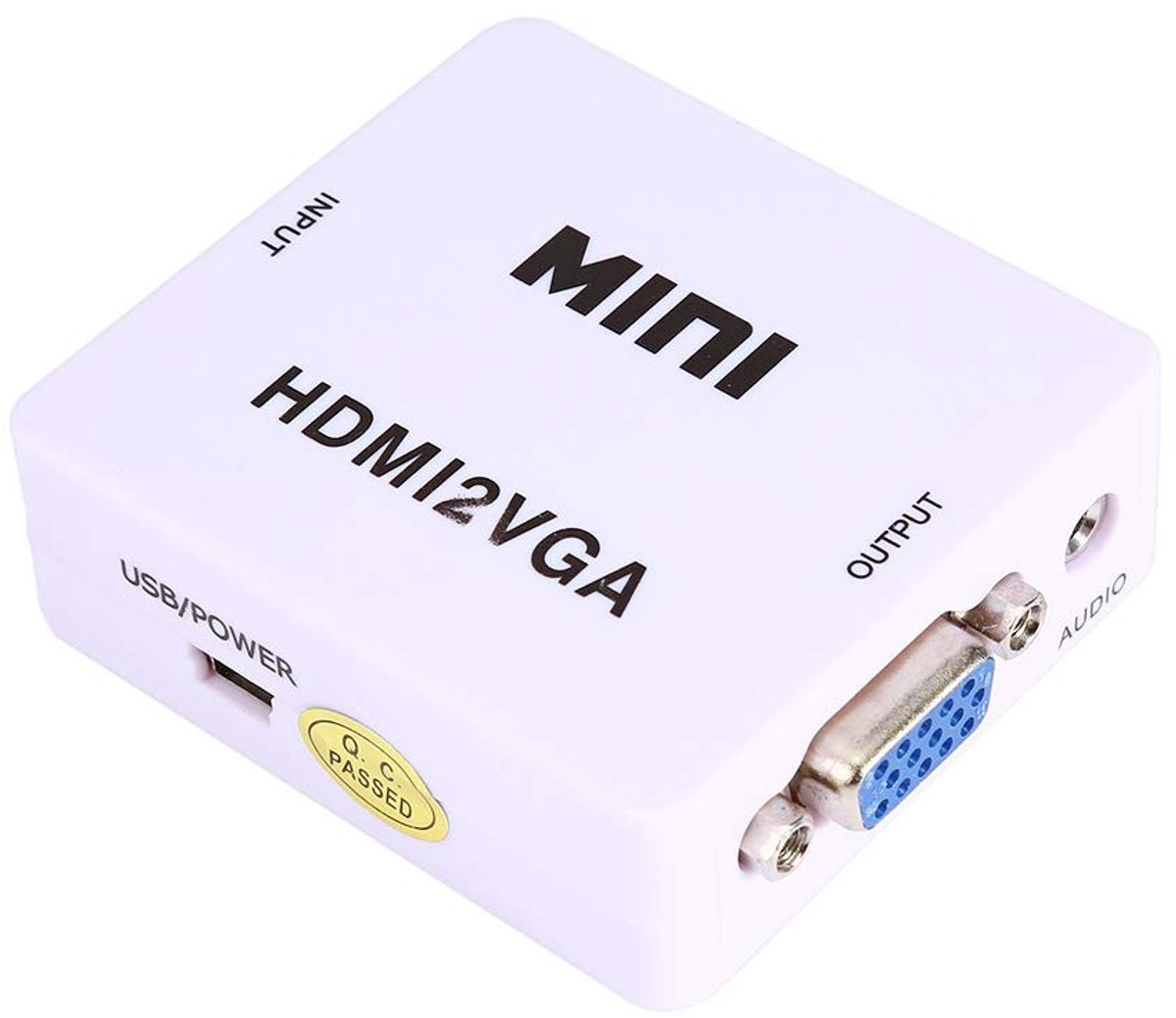Dailygoody Mini HDMI naar VGA Converter - 1920x1080 @ 60Hz - Compact en lichtgewicht - Audio en video omzetter - Geschikt voor Blu-ray DVD en HD set..