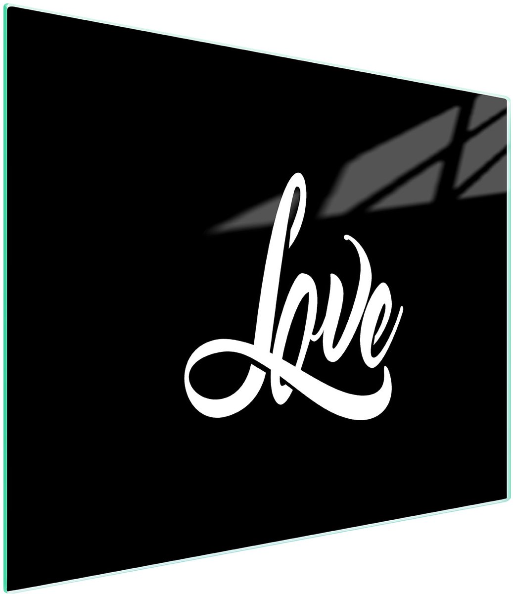 TMK ArtDeko Serie - Snijplank Glas - 52x30 cm - Zwart - UV-Print