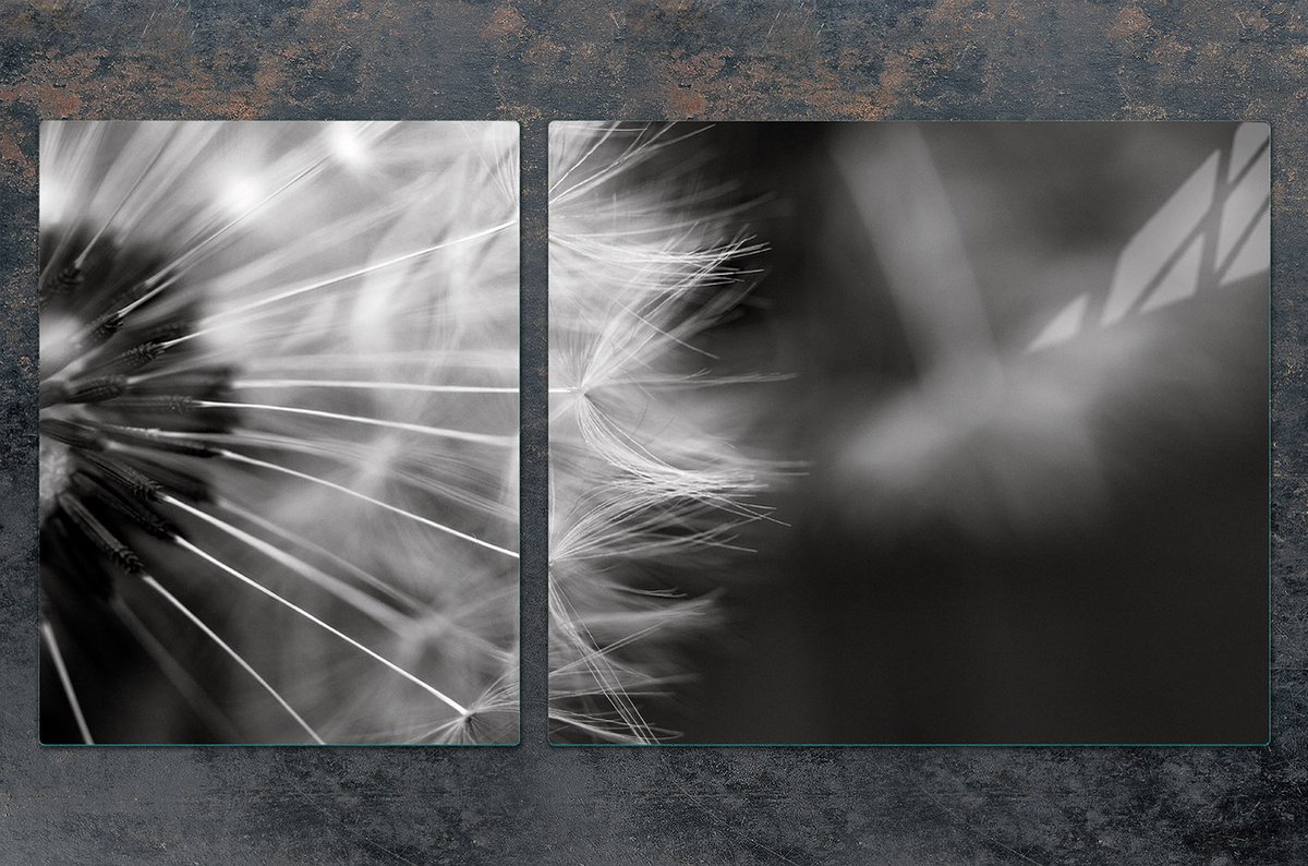 TMK ArtDeko Beschermplaat en Snijplank - Glas - 100x52 cm - Bloemenpatroon