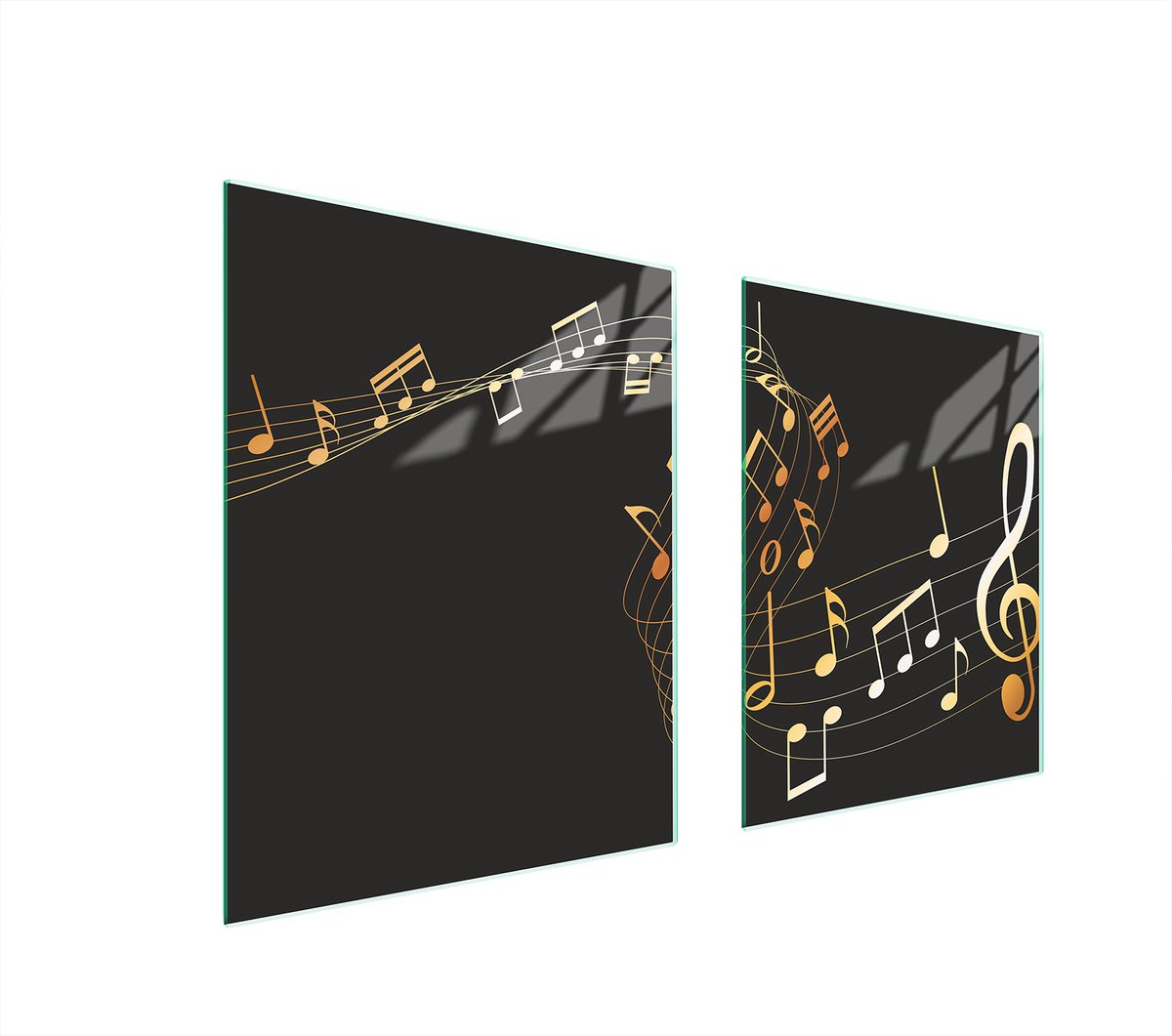 TMK ArtDeko Serie - Glazen Beschermplaat - 85x52 cm - Muziek - Hittebestendig