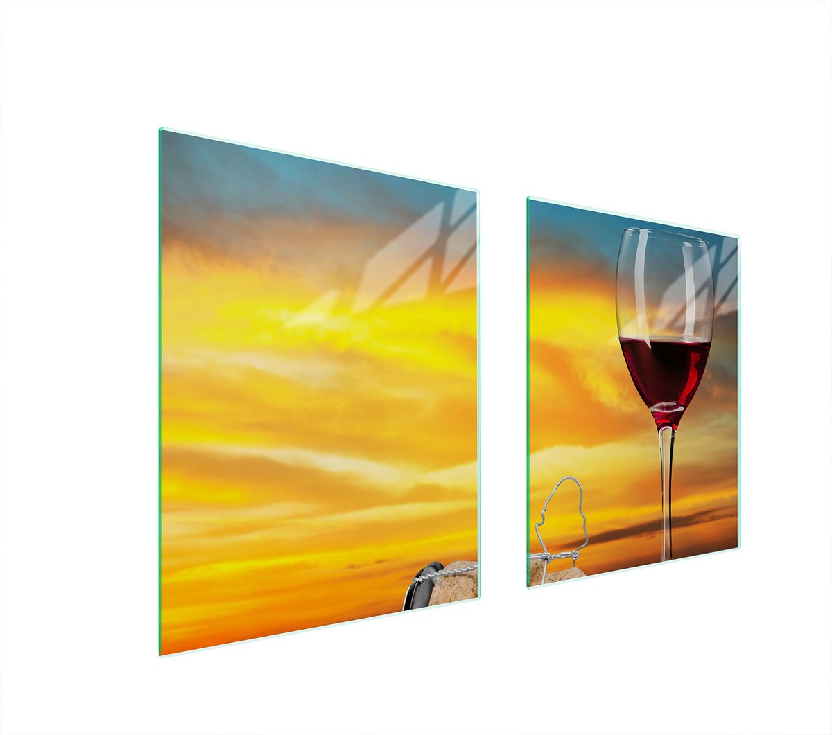 TMK ArtDeko - Wijn - Snijplank - Beschermplaat - Geverfd Glas