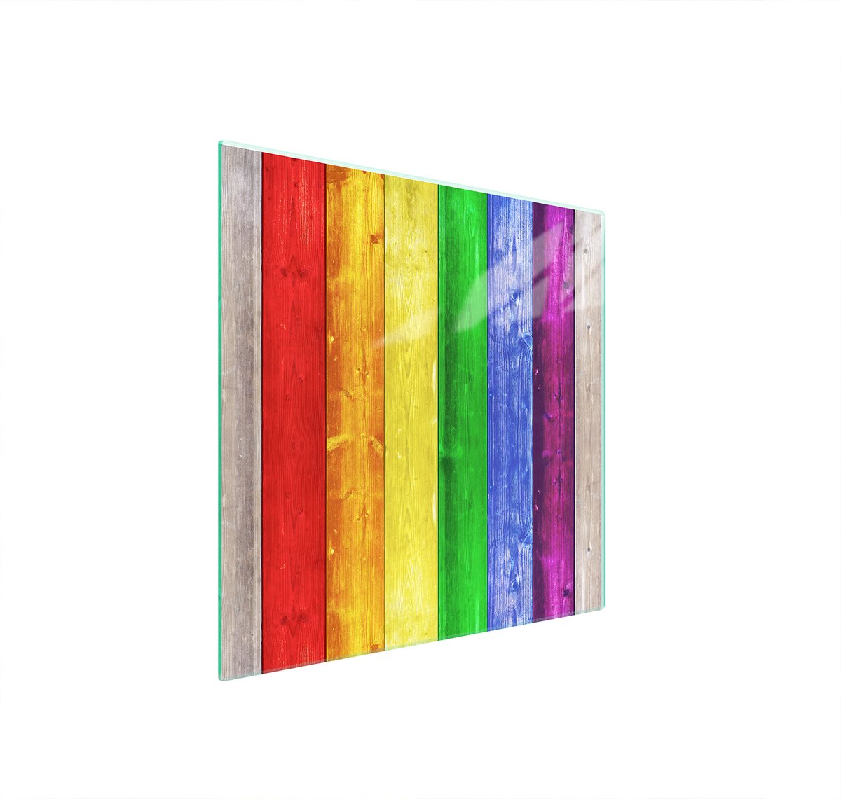TMK ArtDeko - Snijplank - 50x52 cm - Hartglas - Kleurrijk
