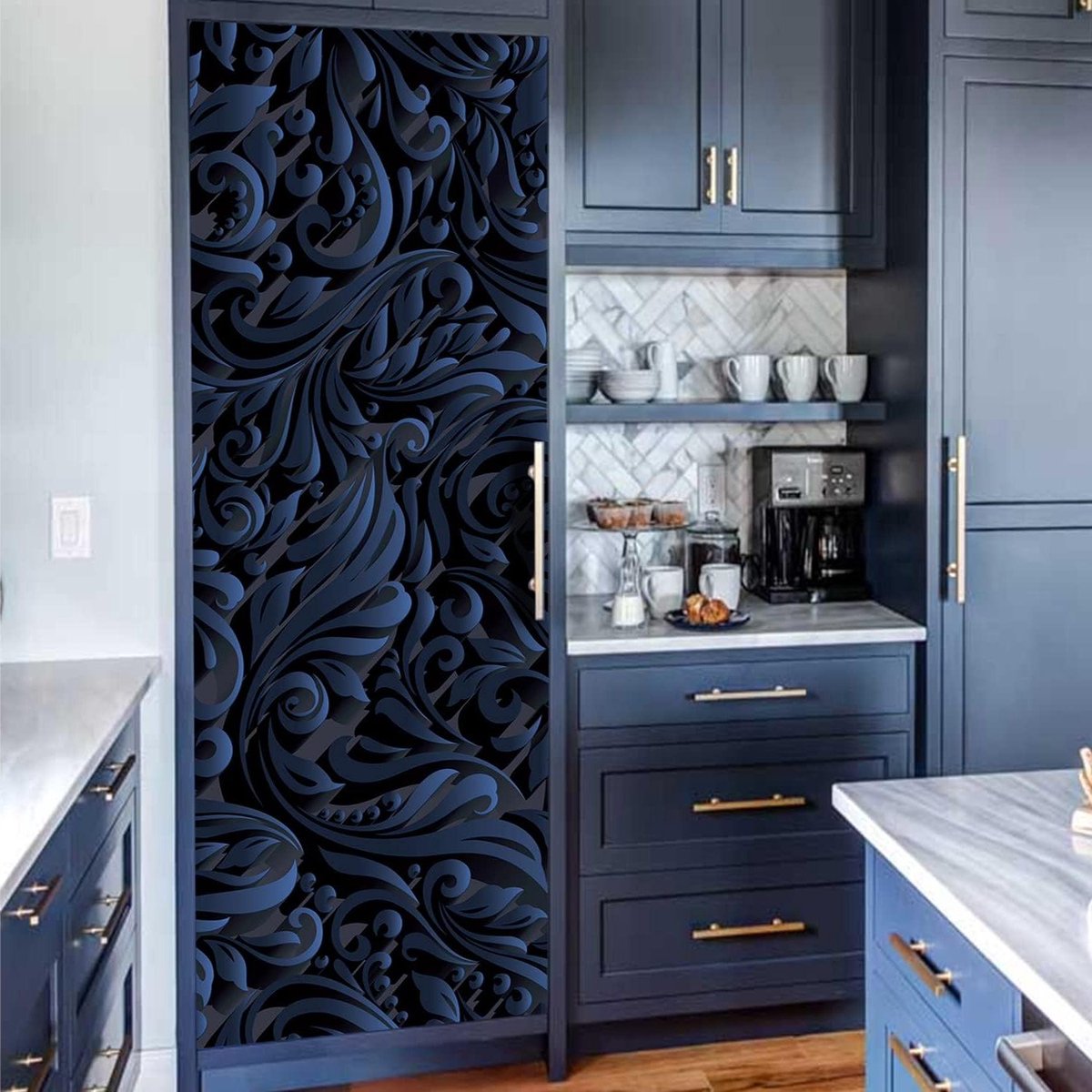 Koelkastfolie - Keukensticker - Keuken Decoratie - Zelfklevend Verwijderbaar - 56 x 163 cm